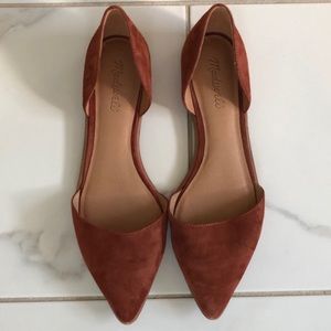 Madewell D’Orsay Suede Leather Flats Rust